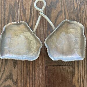 Vintage B.B. Buchanan Pewter Double Leaf Serving Dish with Handle – 13” x 8”